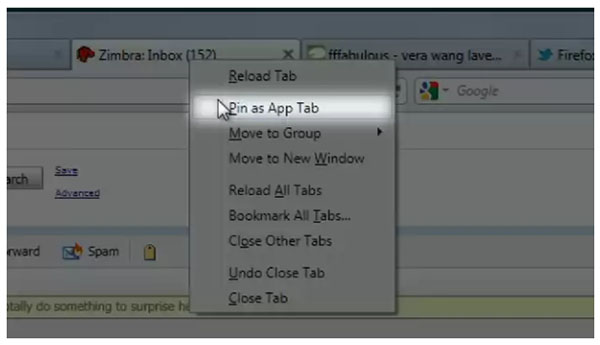 pin as tab