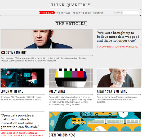 Think Quarterly. Captura de imagem do site