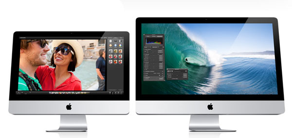 novos iMac de 21,5 e 27 polegadas, respectivamente