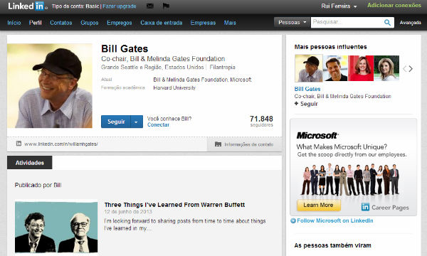 Bill Gates LinkedIn